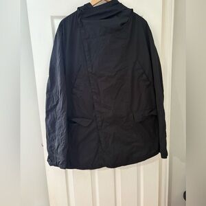 ASOS men’s black cross over jacket size large hooded with buttons